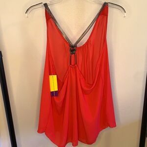 Wet Seal Plus Coral Chain Knot Back Top
